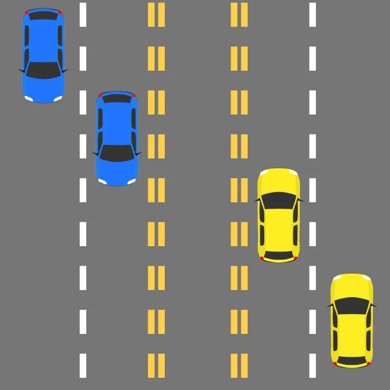 carriles-reversibles-doble-linea-amarilla-discontinua